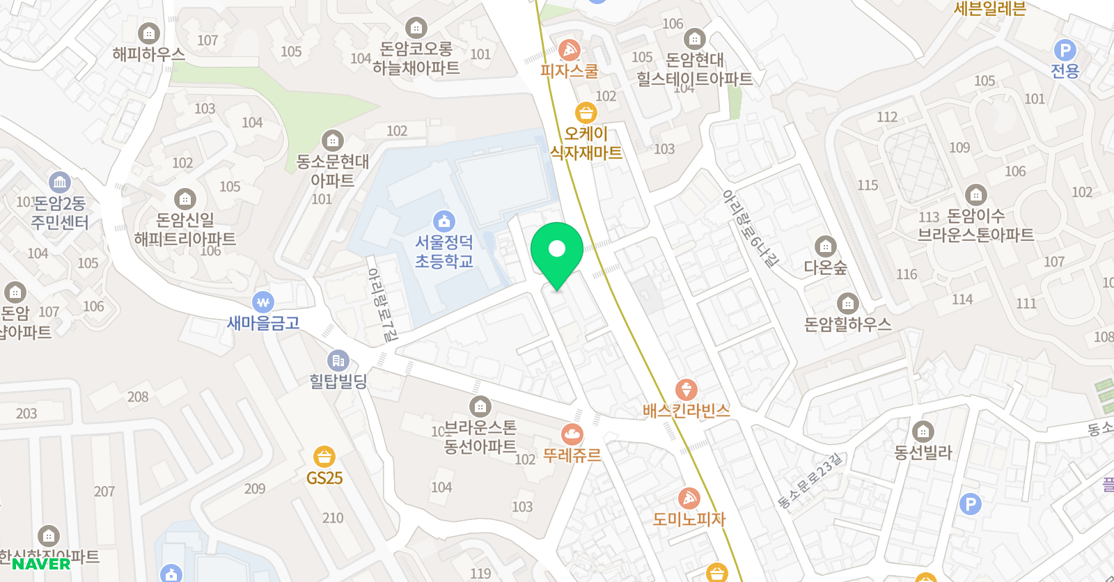 열린생각 학원 위치