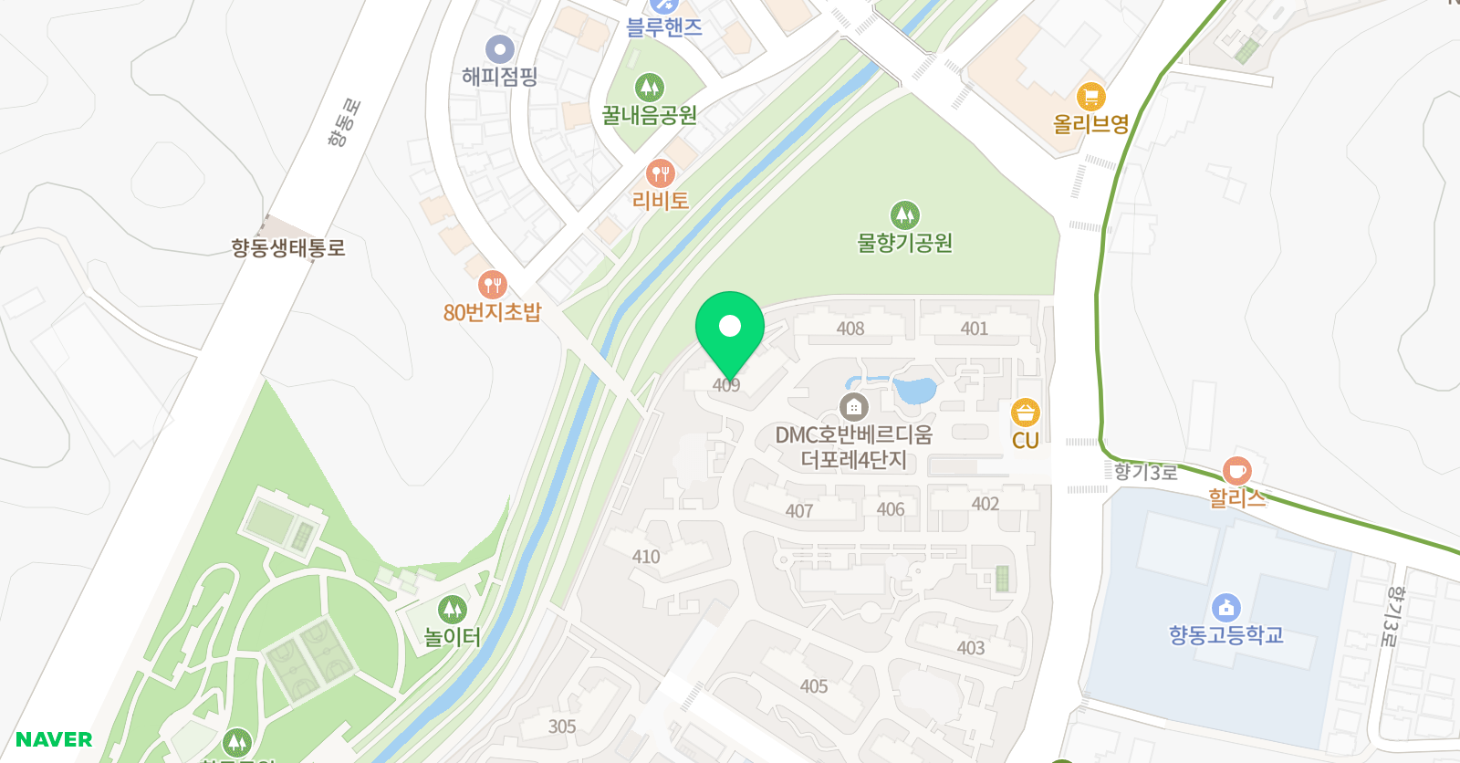 아소비 고양향동호반베르디움점 위치