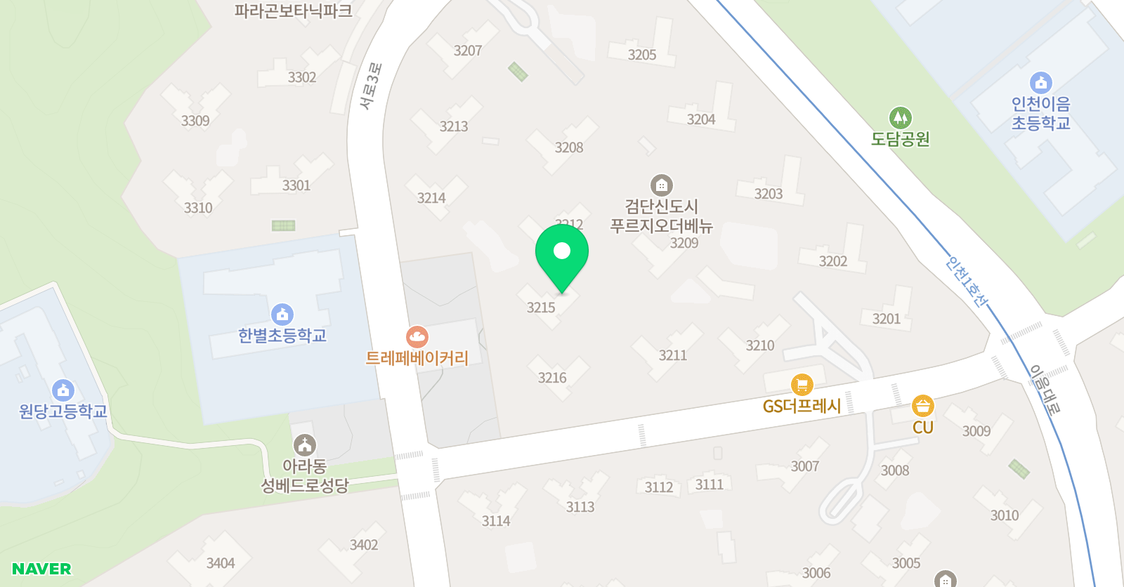 리드인 검단푸르지오점 위치