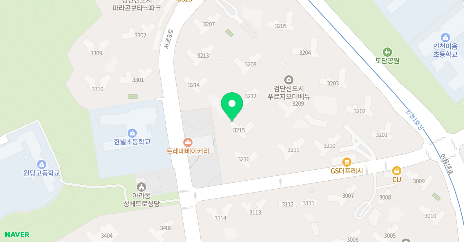 뮤엠 영어 검단푸르지오NEST 위치