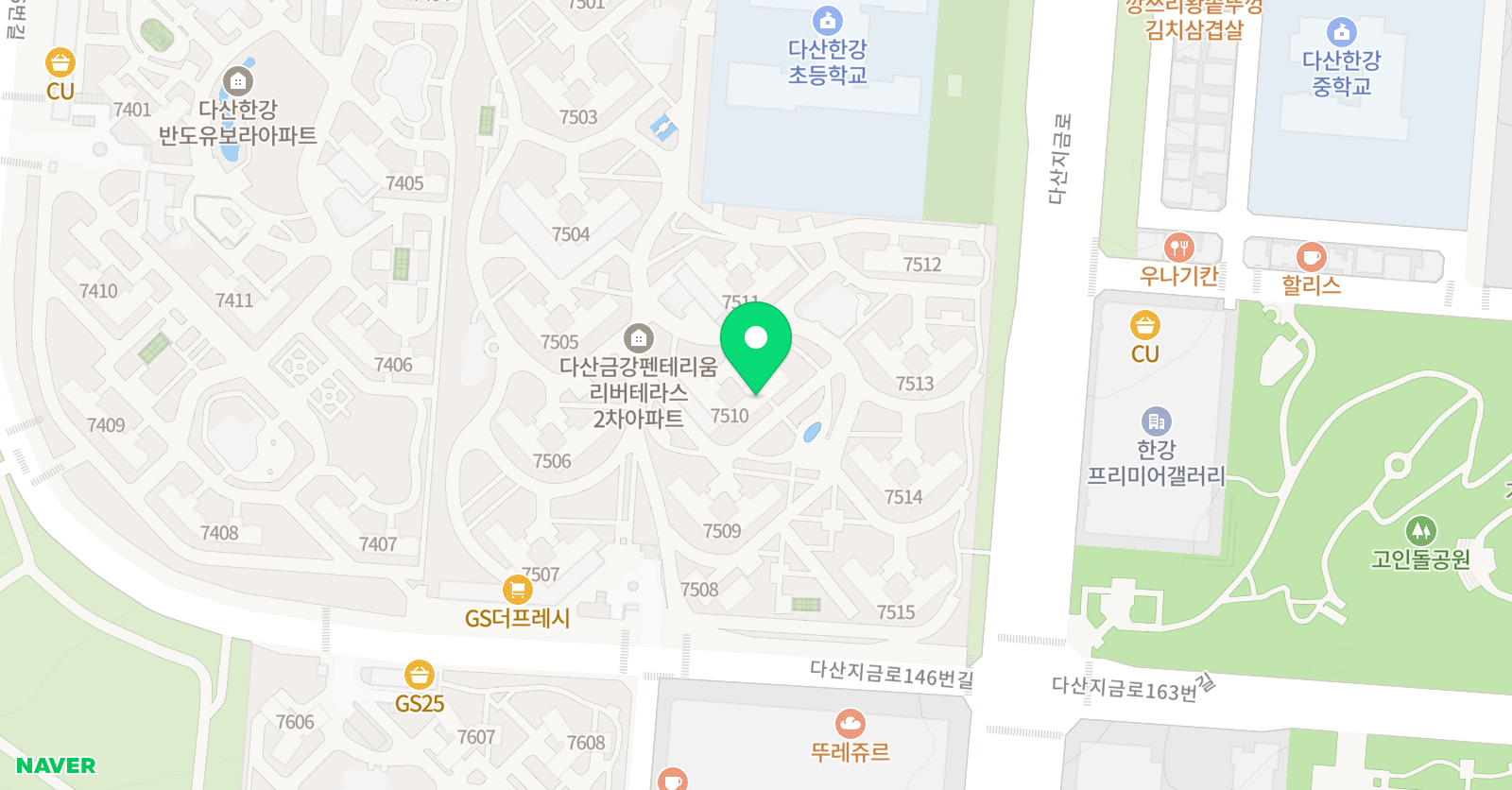 한솔플러스 수학교실 다산지금금강2차교실 위치