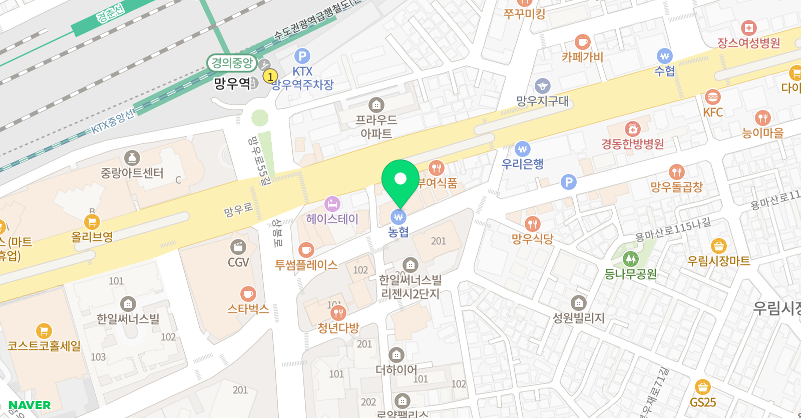 하이파이브 미술학원 중랑캠퍼스 위치