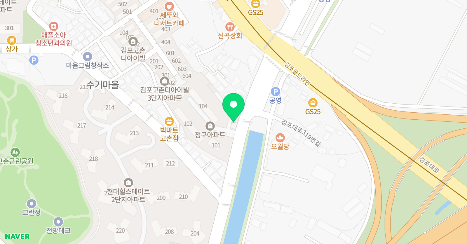 키즈융복합아트스튜디오 비바어라운드 고촌본원 위치