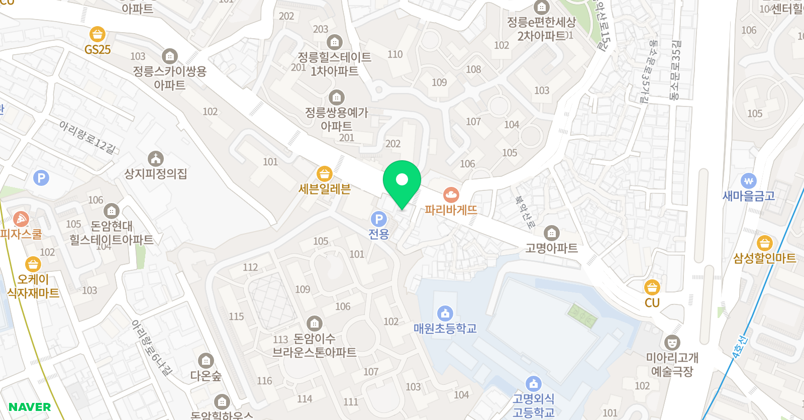돈암 마르지않는샘 위치