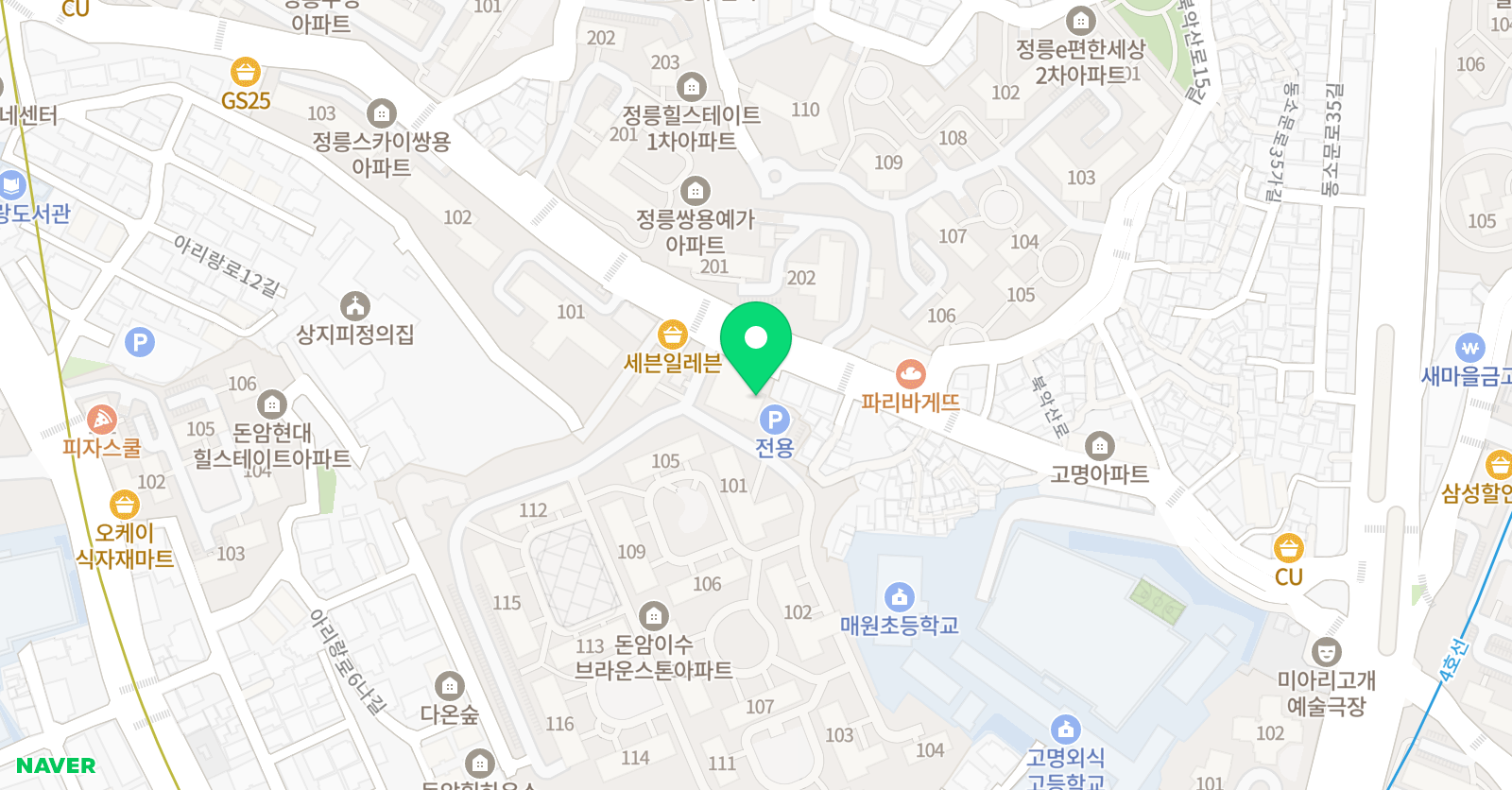 지대로 수학영어학원 돈암본원 위치