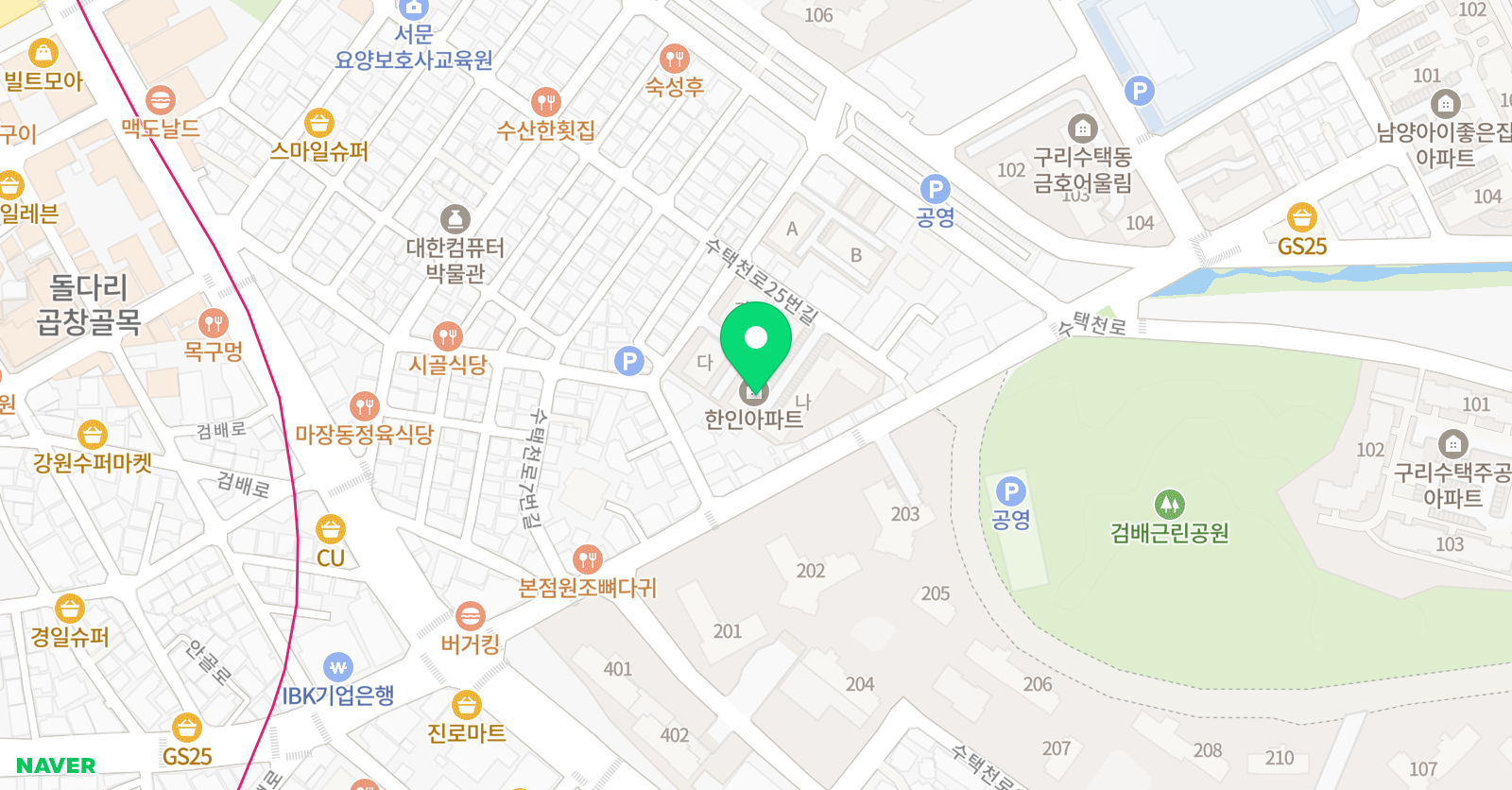 구리 주니어축구클럽 위치