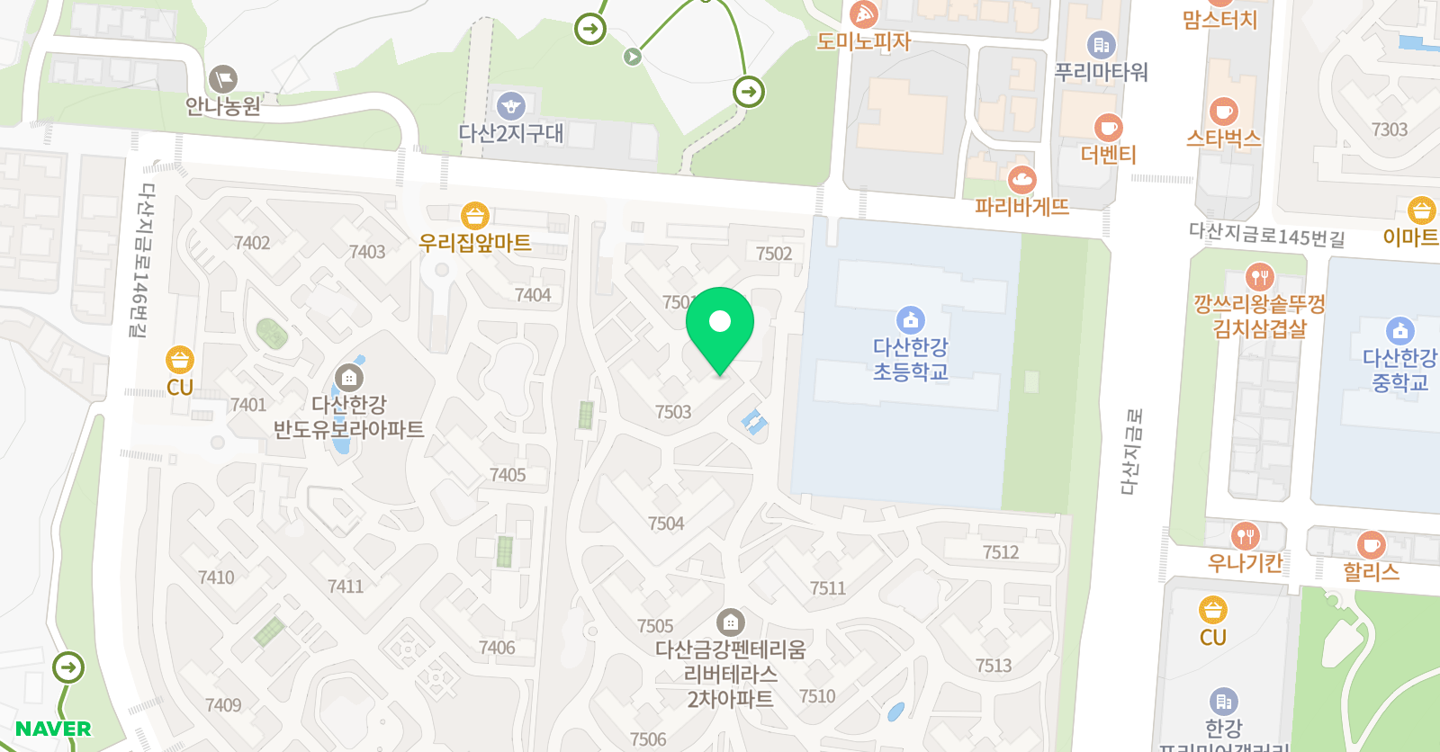 삼성 영어학원 다산금강 2차교실 위치