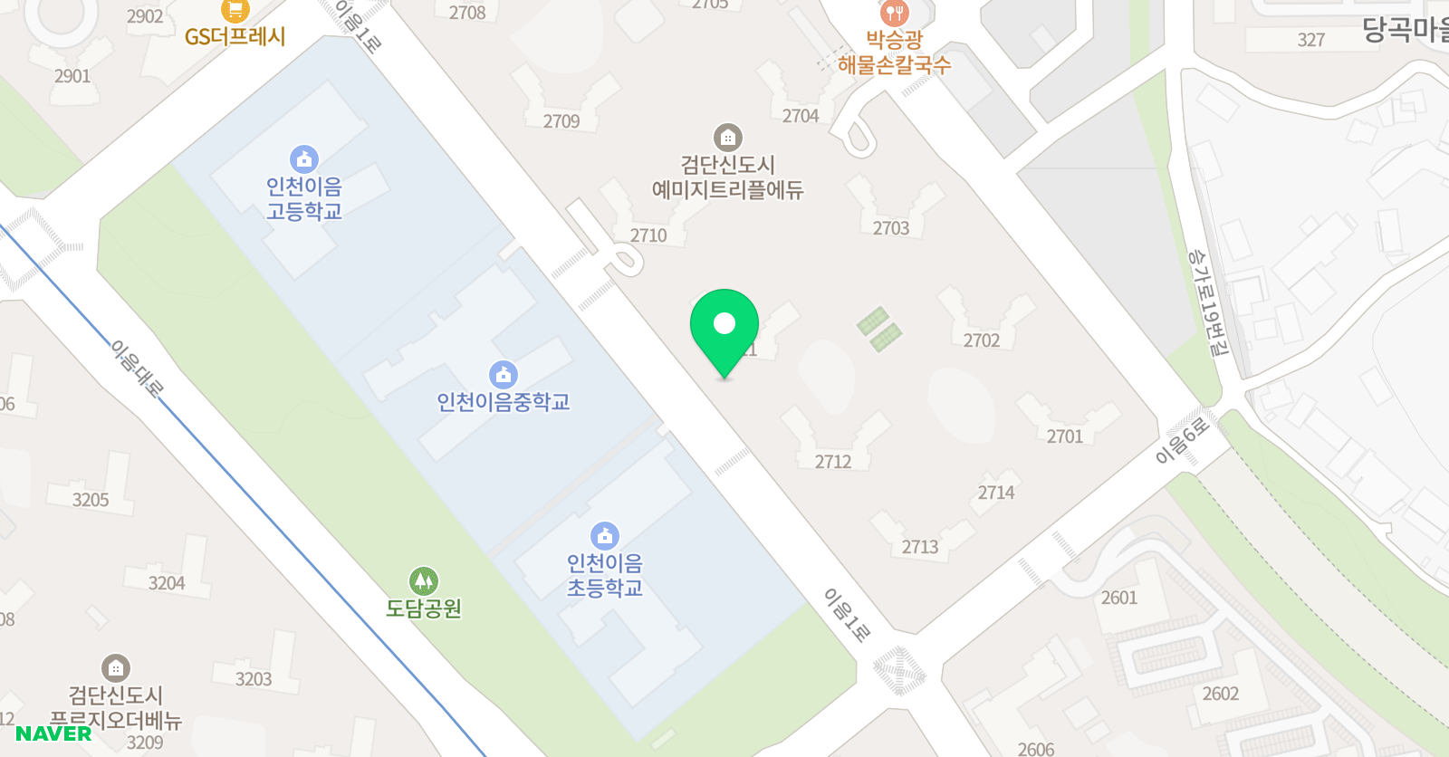 뮤엠 영어 검단예미지NEST 위치