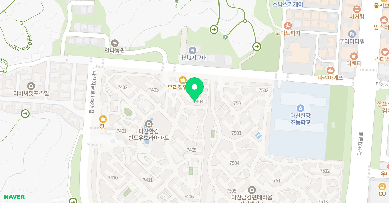 스마트해법 수학 다산반도유보라2차점 위치