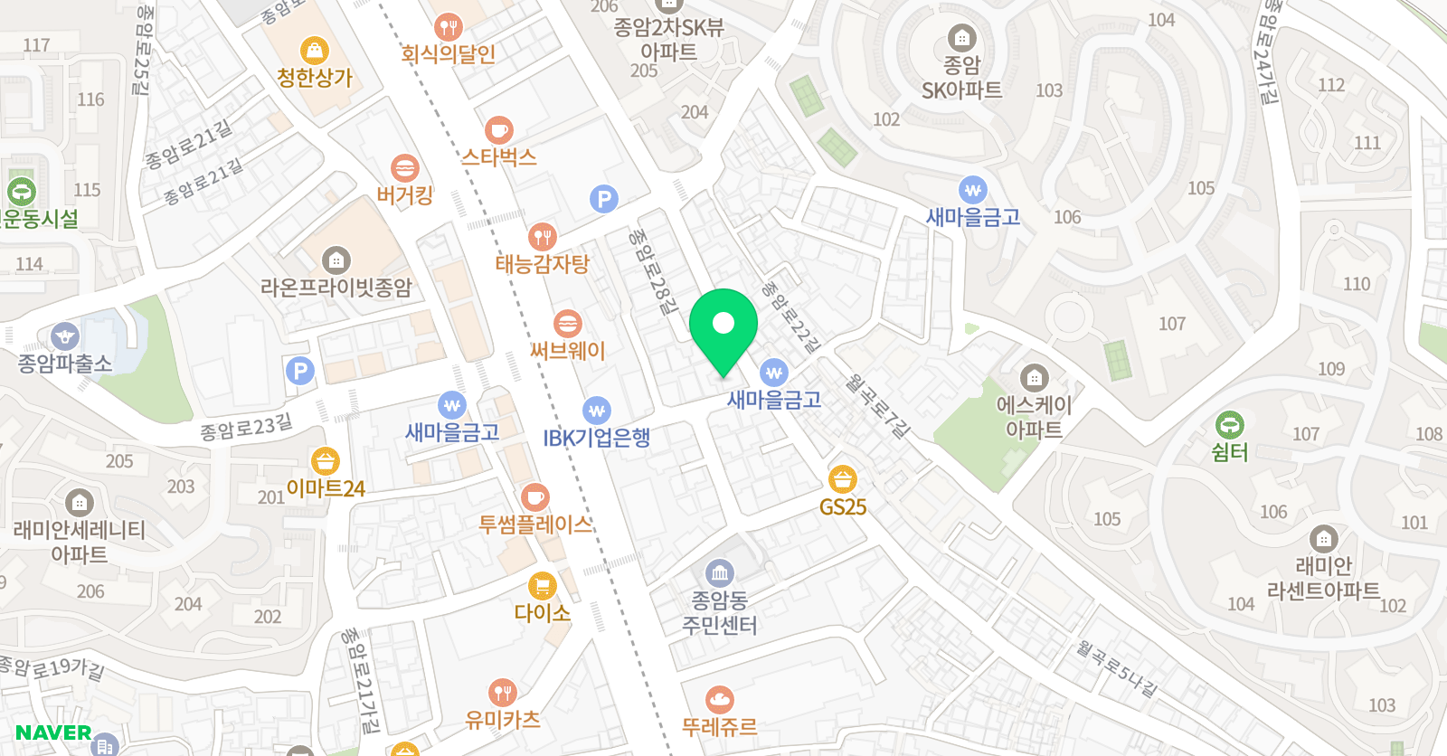 큰글 학원 위치