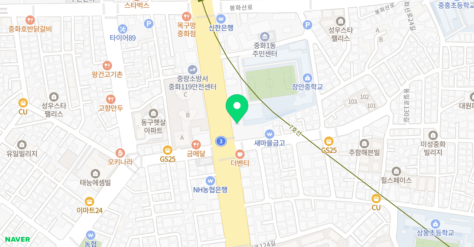 YBM잉글루 영어학원 중화 제1캠퍼스 위치