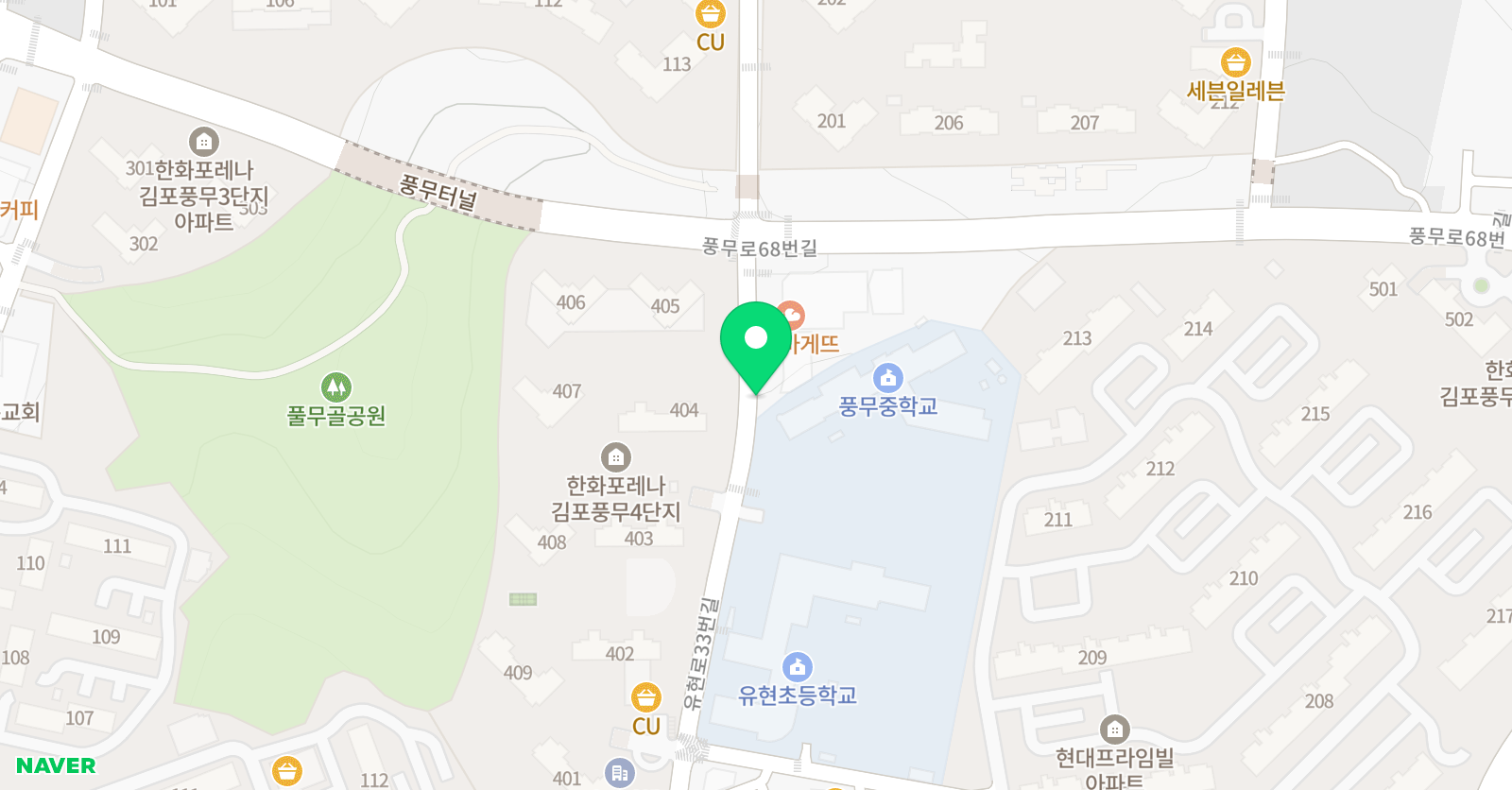 더쎈 학원 위치