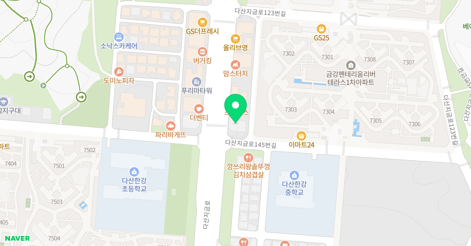 다산에이스 영어학원 위치