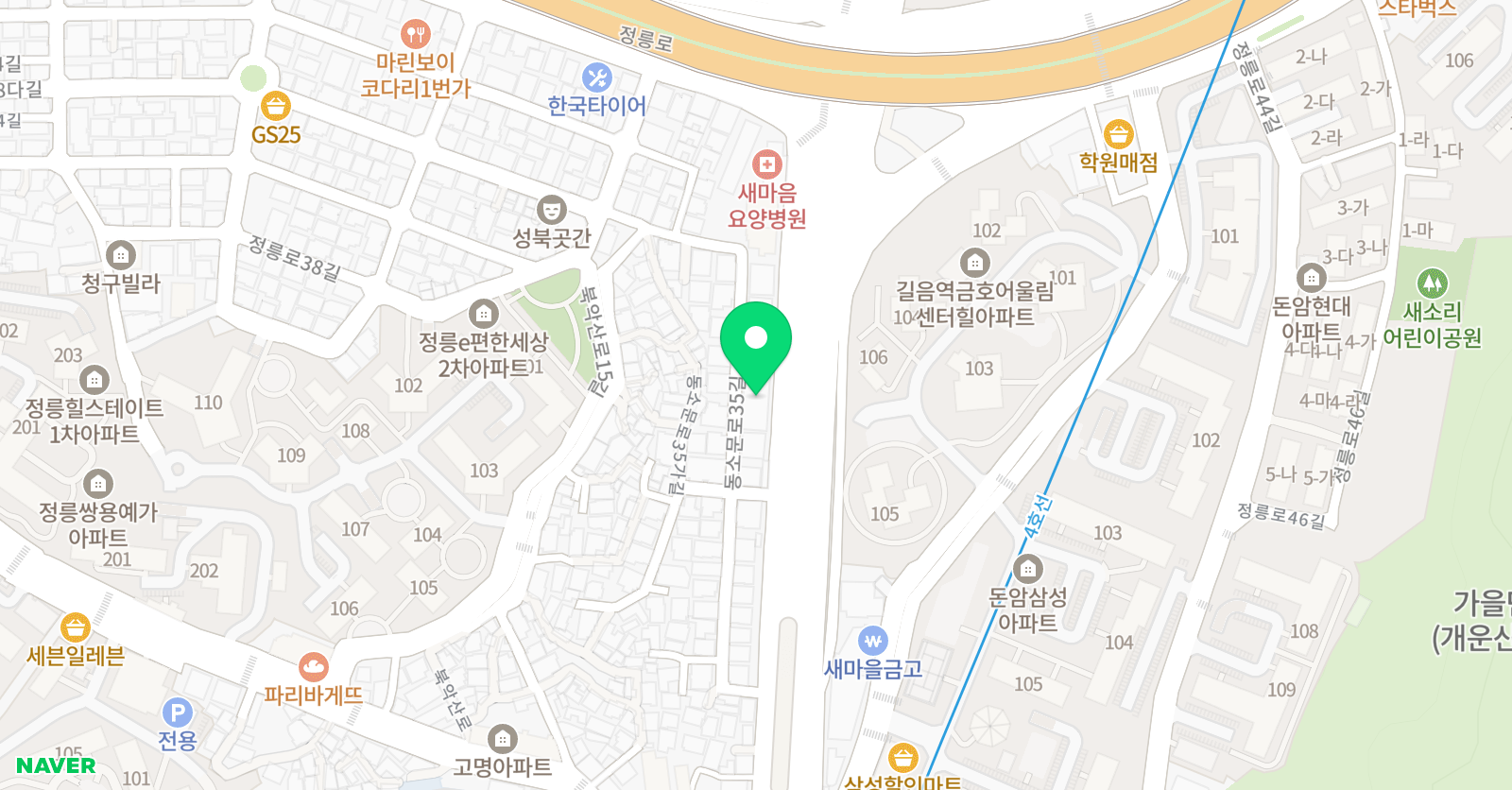 김샘 학원 성북캠퍼스 위치
