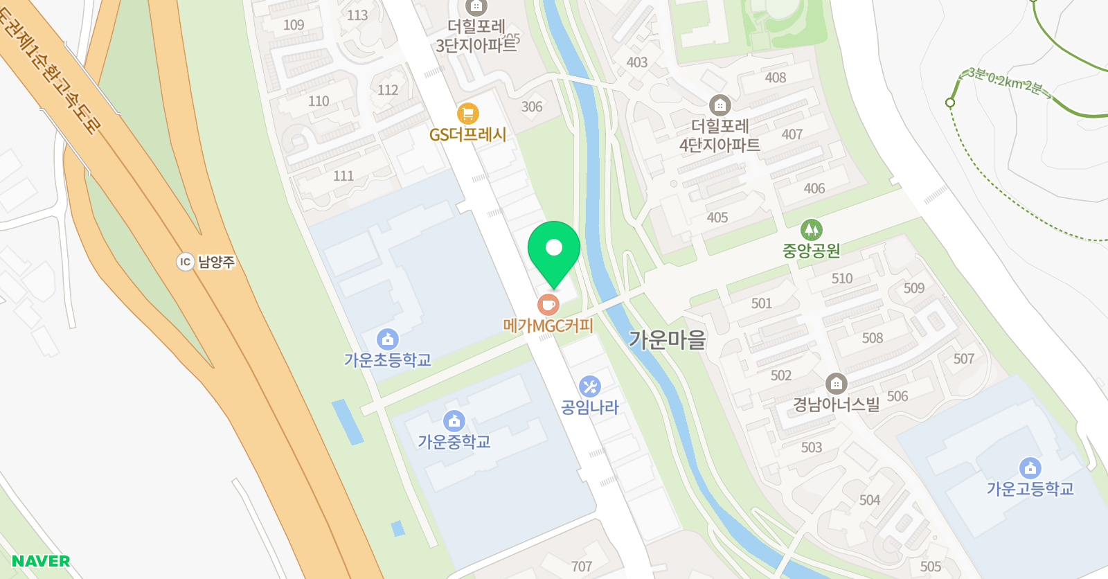 GNB 영어전문학원 가운캠퍼스 위치
