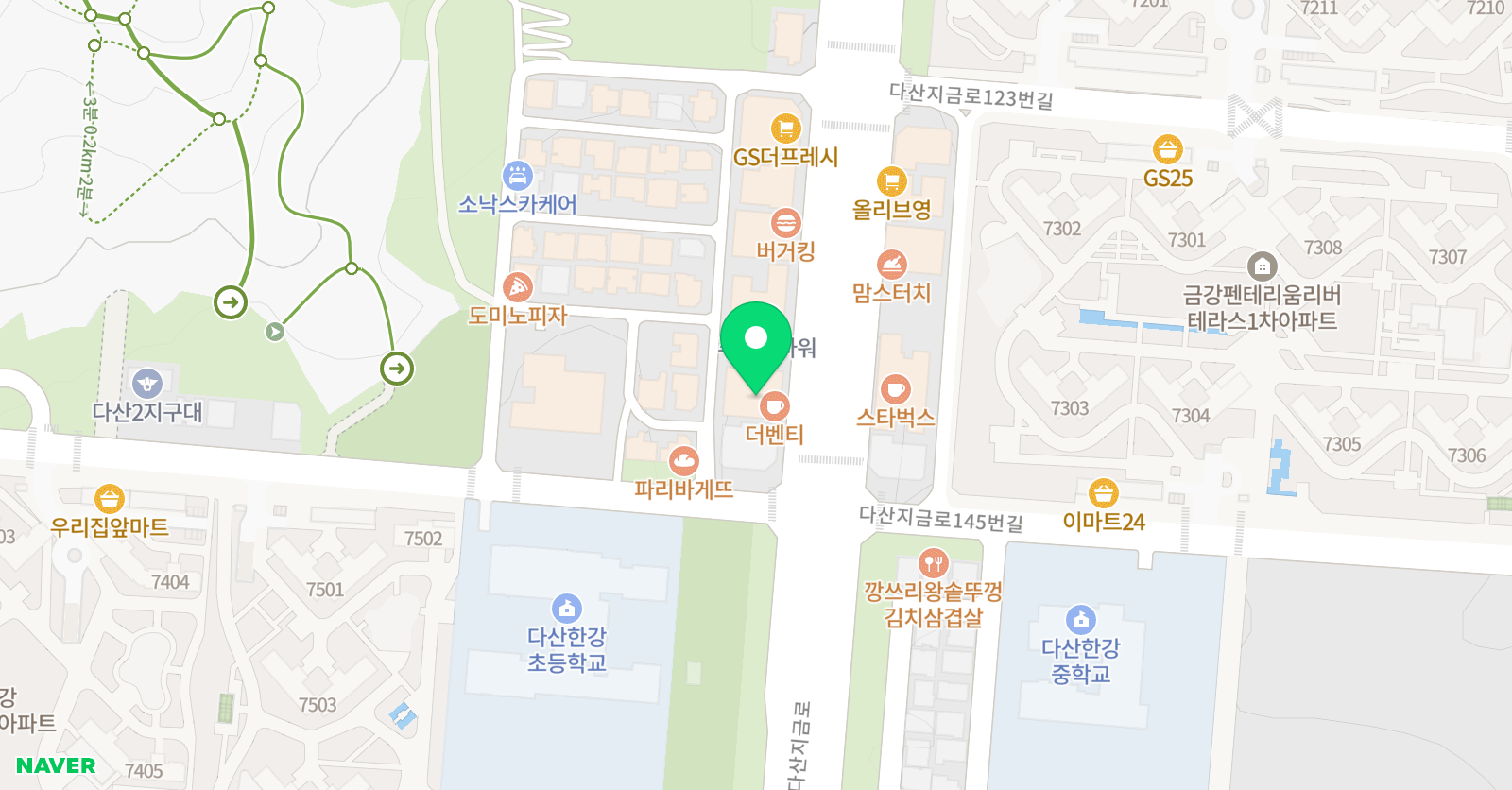 책나무 독서 국어학원 다산한강점 위치