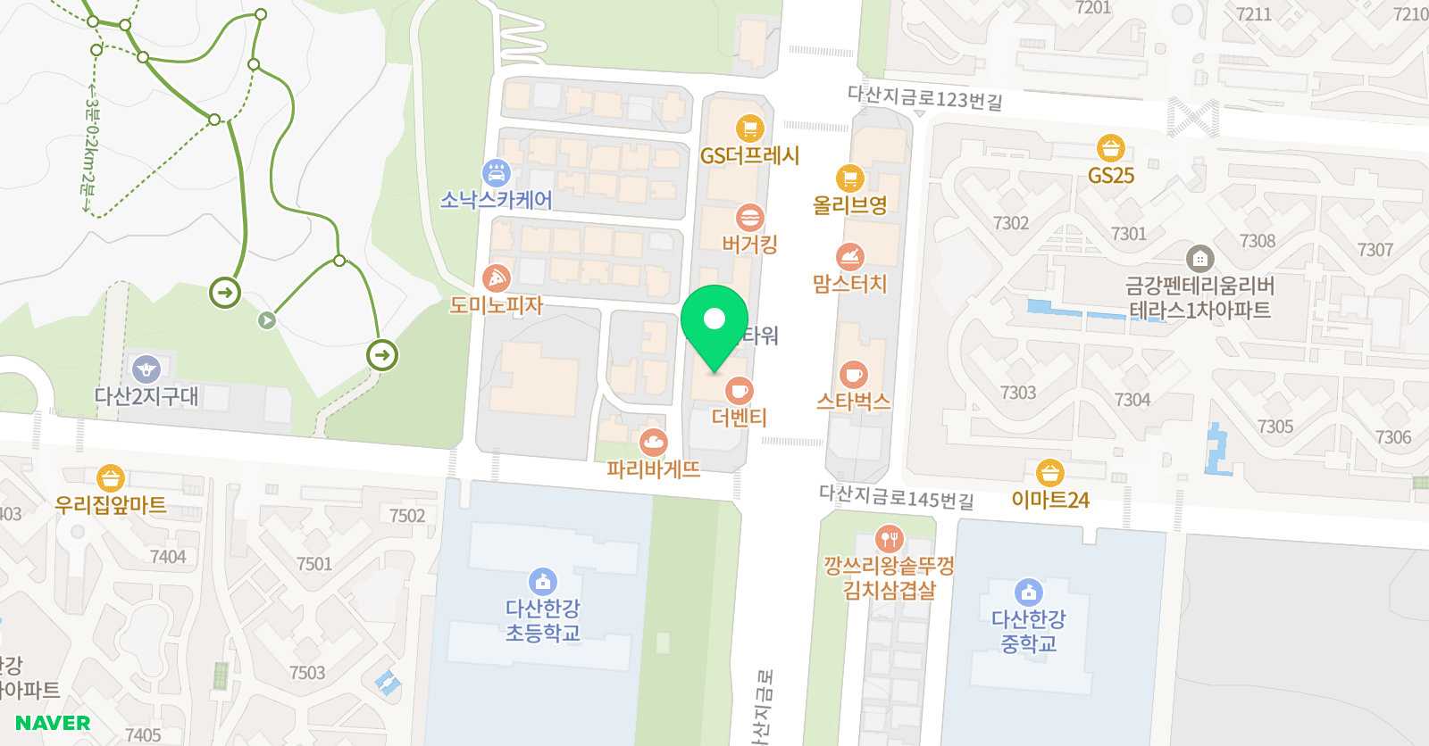 기탄 사고력교실 다산KEM 한강점 위치