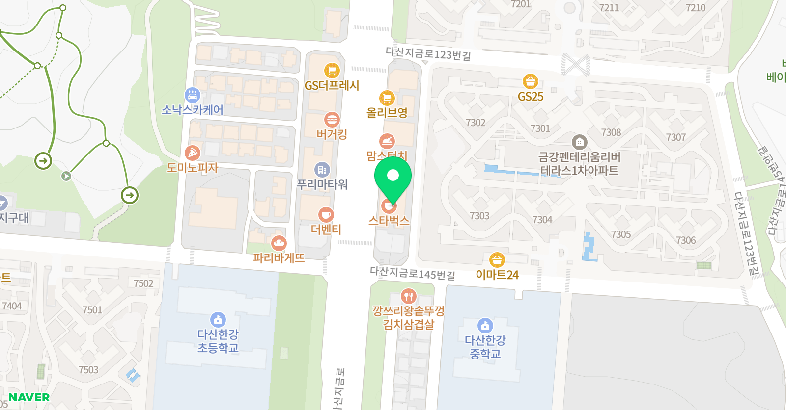 솔루니 다산한강 논술교습소 위치