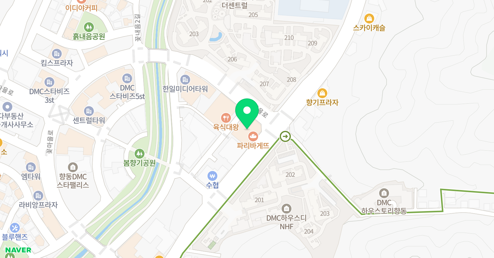 한솔탑 수학 향동초교점 위치