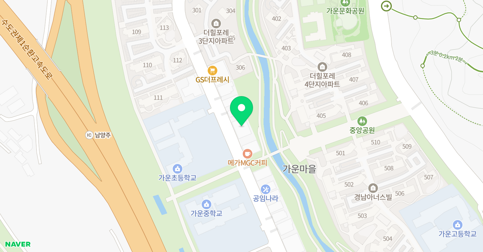 가운 태권도 위치