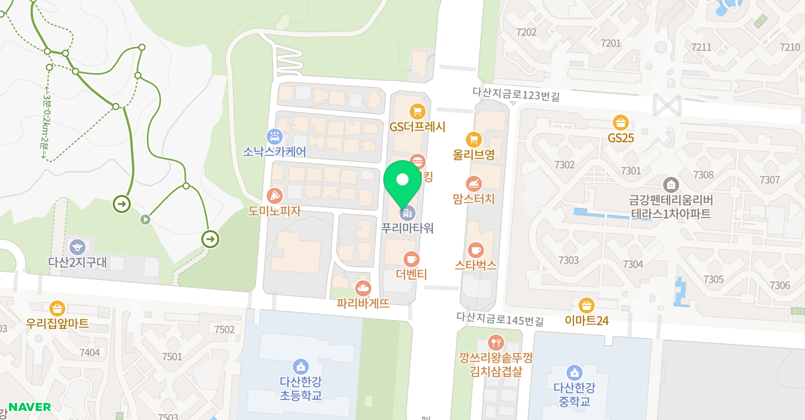 유니팝미술 다산지금학원 위치