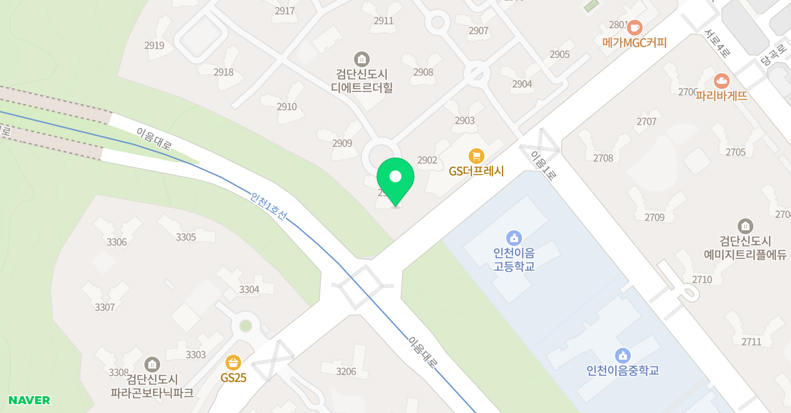 브레인 공부방 검단디에트르더힐 위치