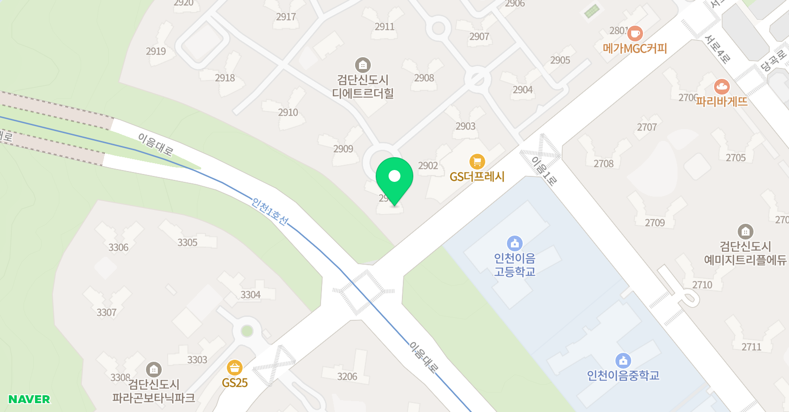 ERC 영어독서클럽 인천검단대방2차 위치