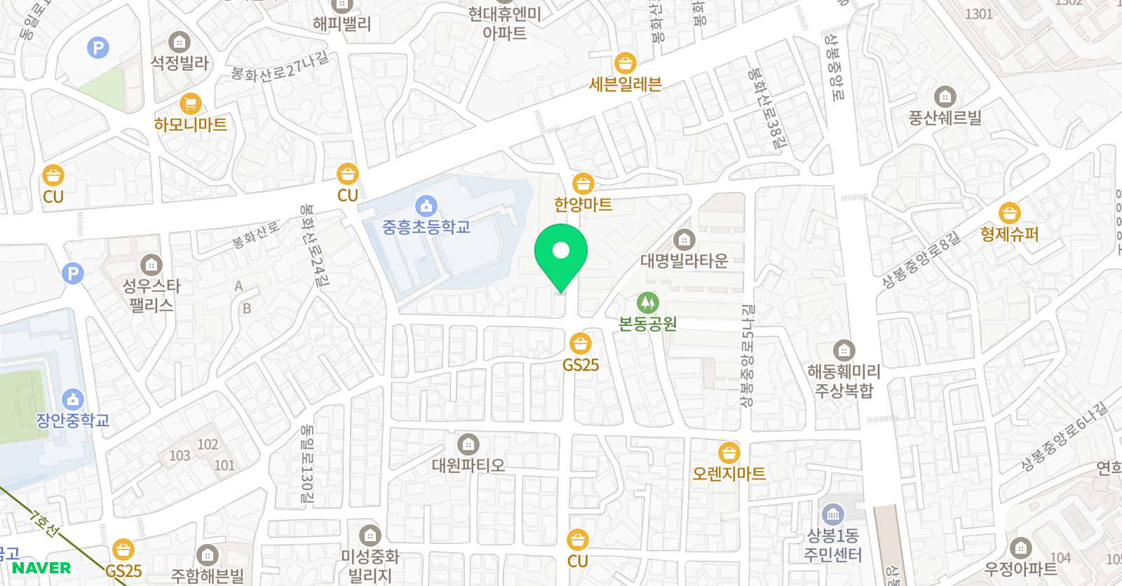 한양석사 태권도 위치