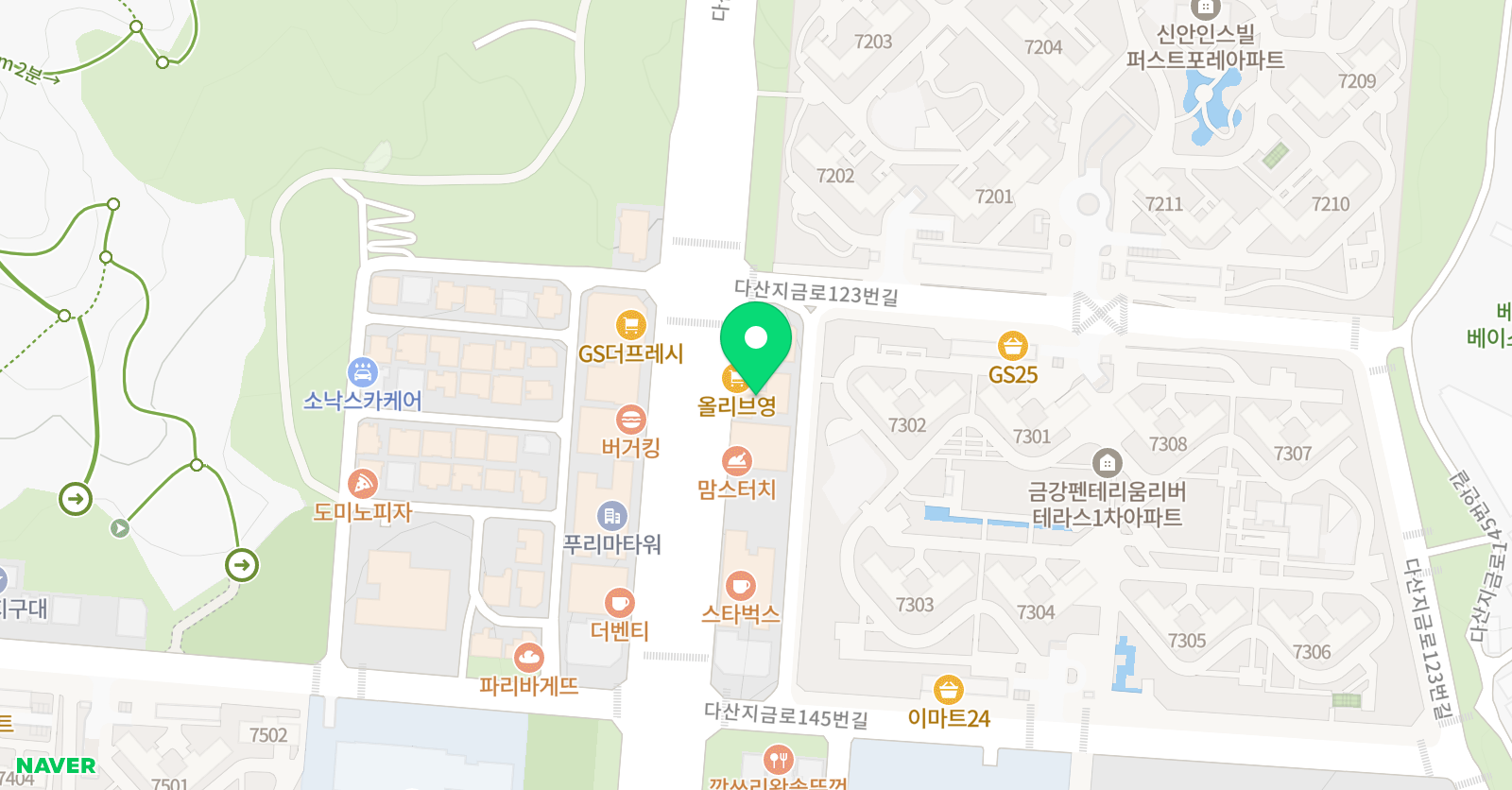 팬더매쓰 수학학원 다산지금점 위치