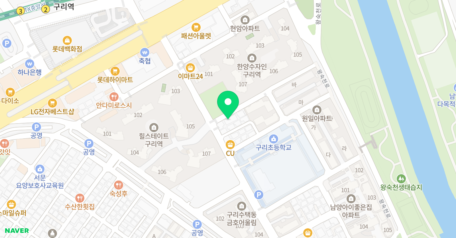 텐제곱 수학학원 위치