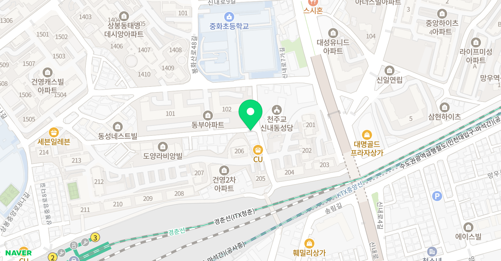 스마트해법 수학 중랑상봉건영2차점 위치