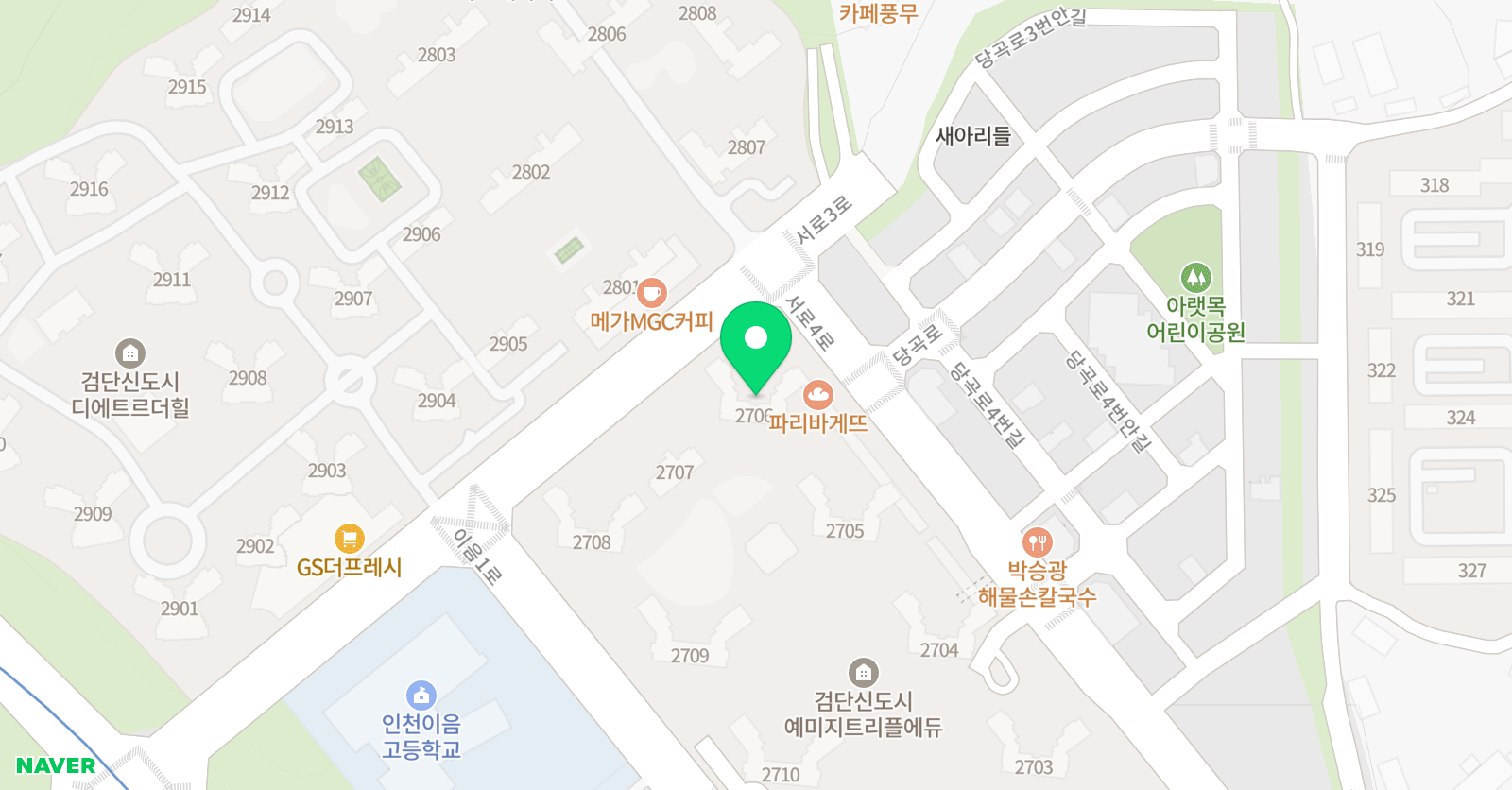 아소비 인천검단예미지트리플에듀점 위치