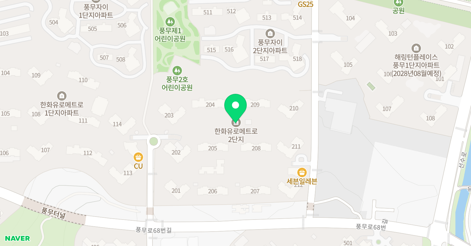 풍무 꿈에그린 교실 위치