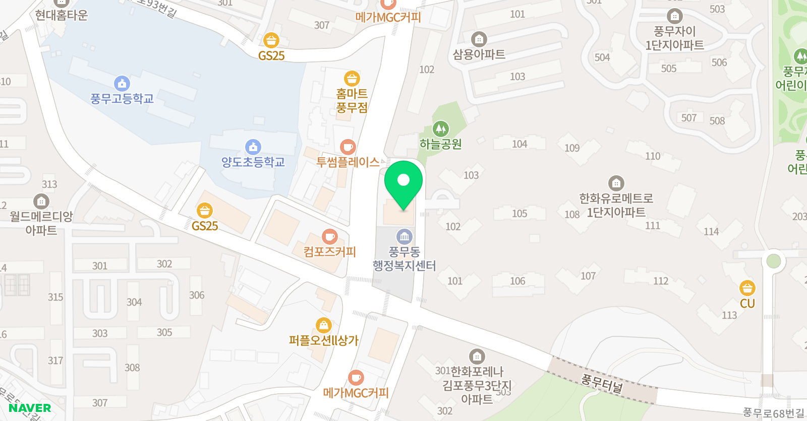 풍무 태권도 위치