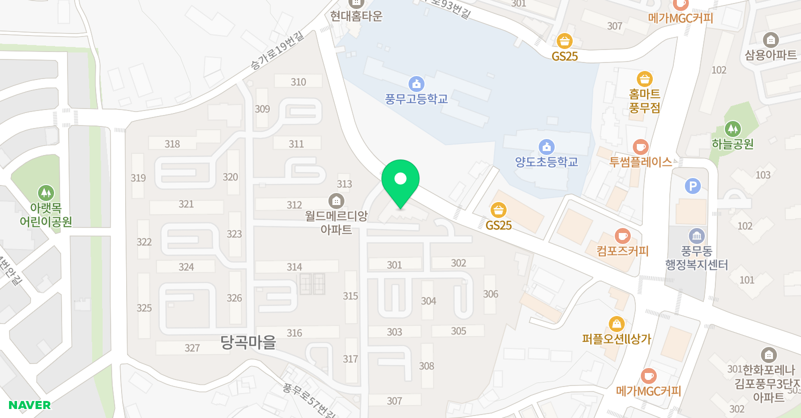 YBM 잉글루 김포풍무제1캠퍼스 위치