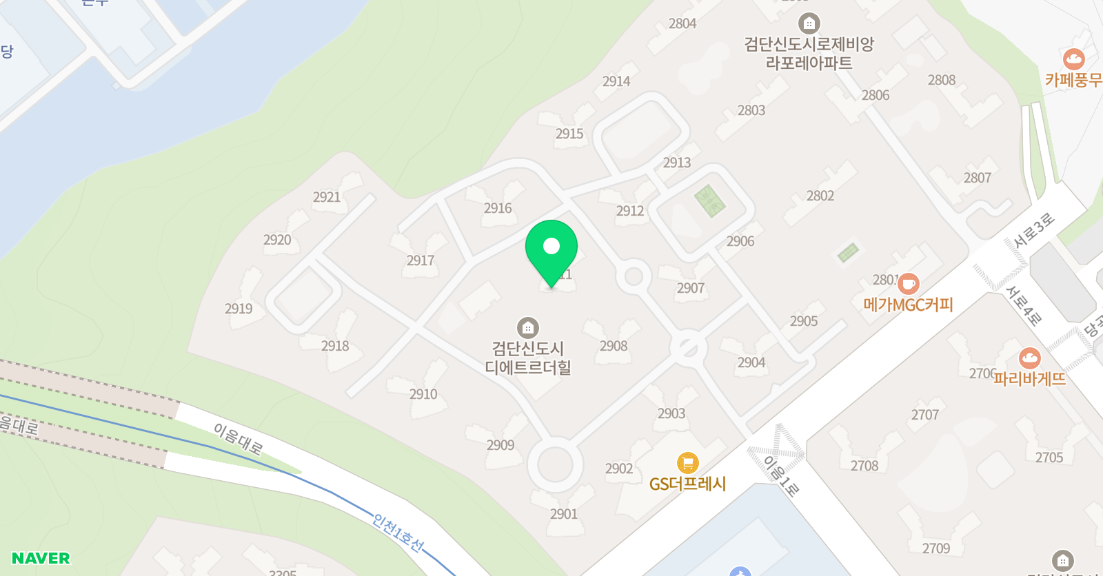 기탄 사고력교실 검단디에트르더힐1호점 위치