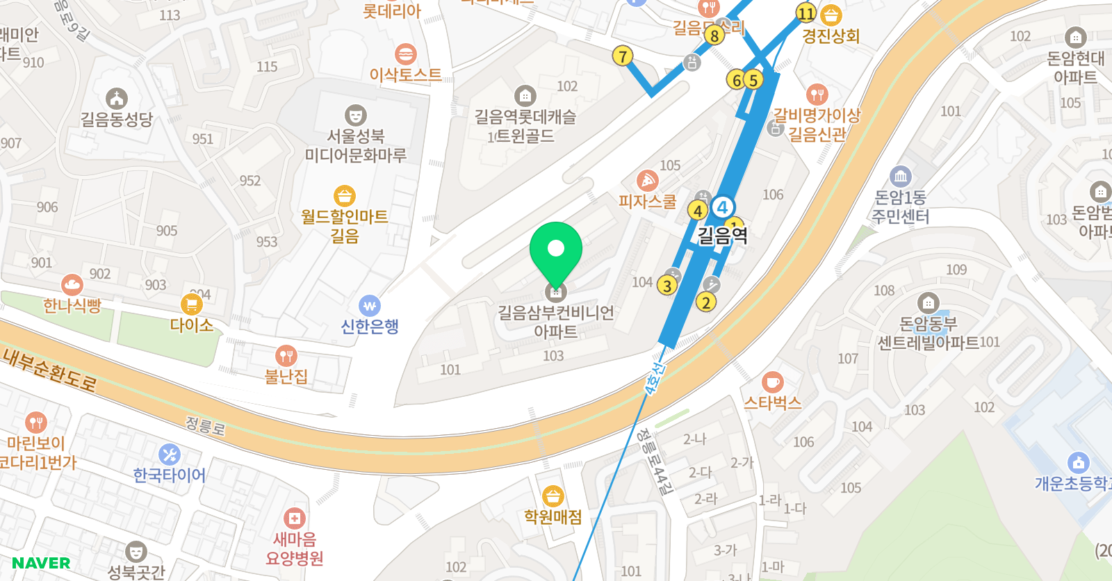 순공스터디카페 길음점 위치