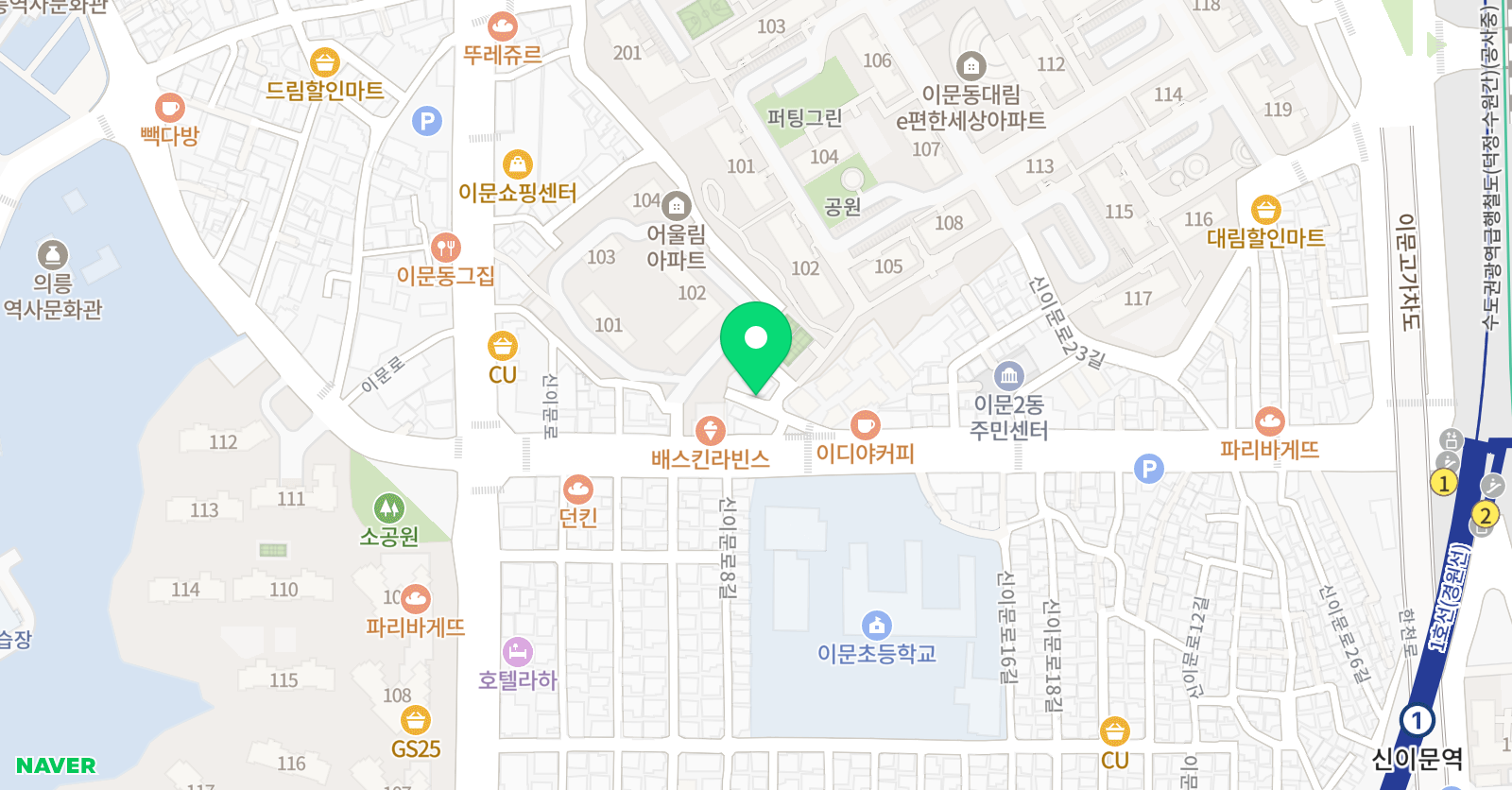 이문해법 영수학원 위치