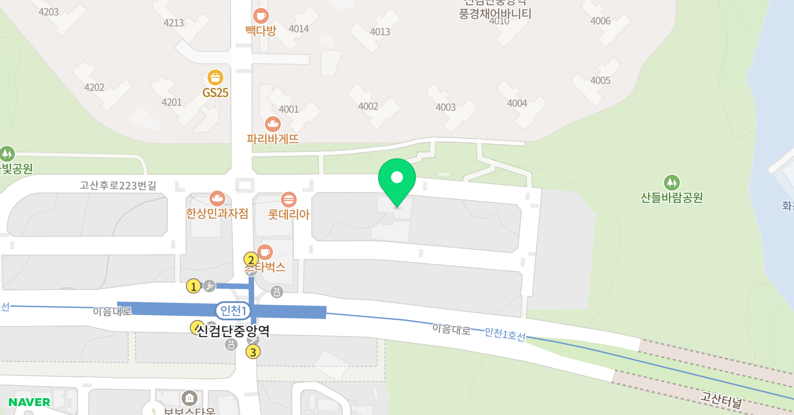 원츠 축구 트레이닝센터 검단점 위치