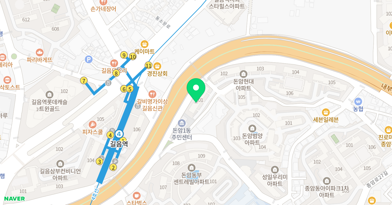 똥꼬땅생각을달다 위치