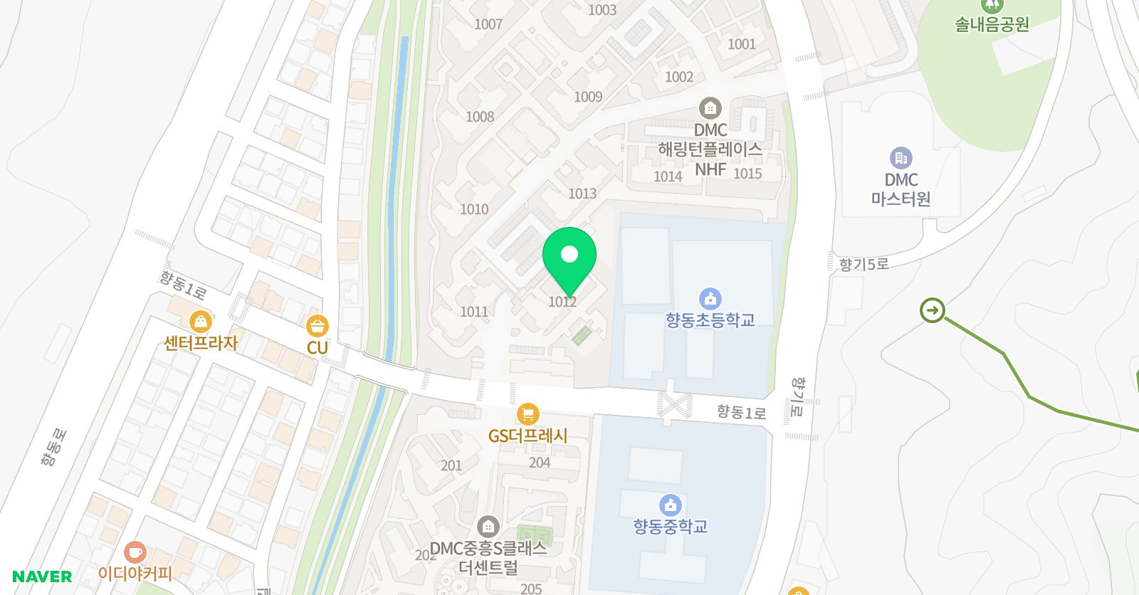 비상잉글리시아이 향동해링턴플레이스점 위치