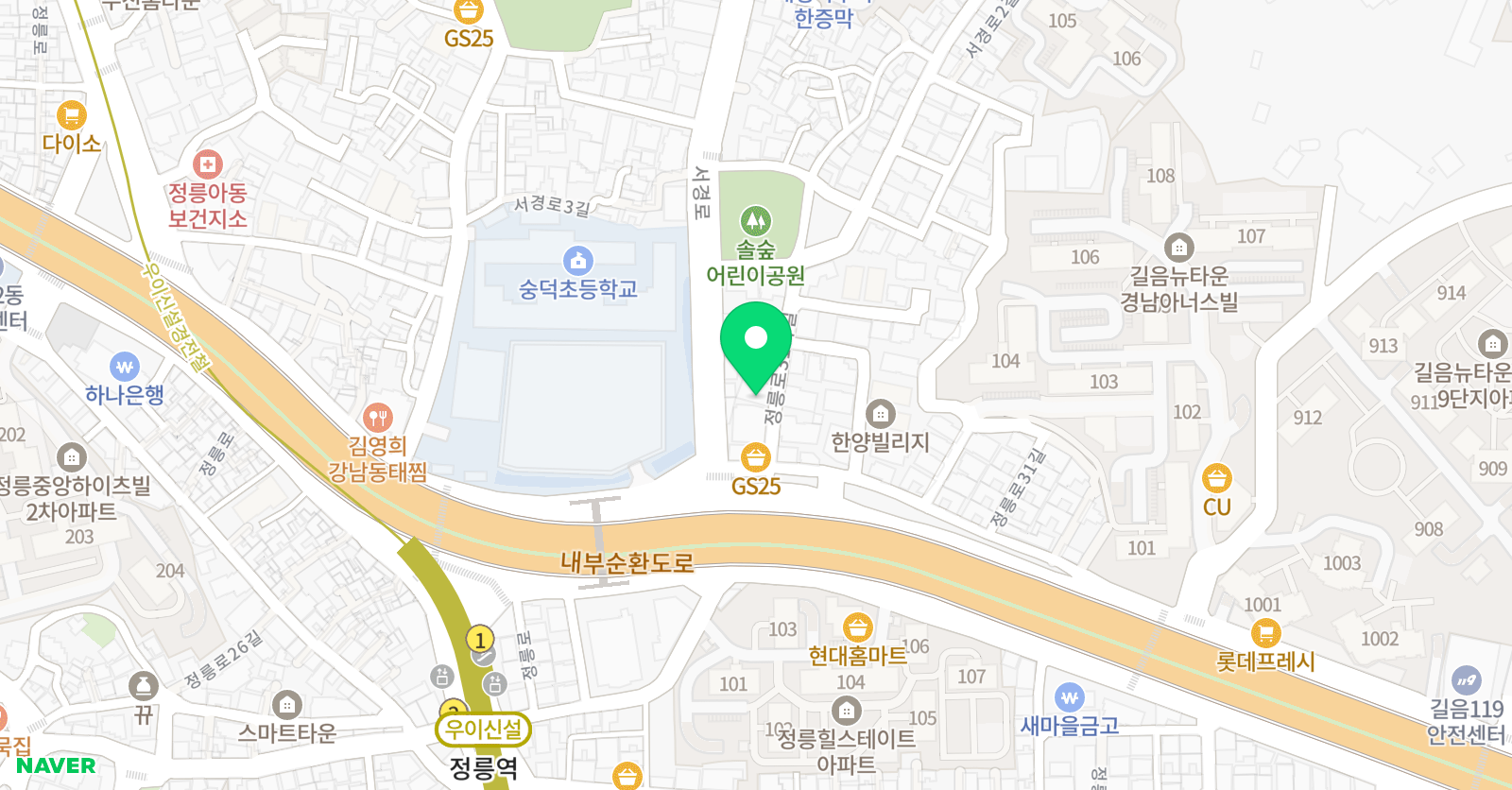 눈높이러닝센터 학원 정릉학원 위치