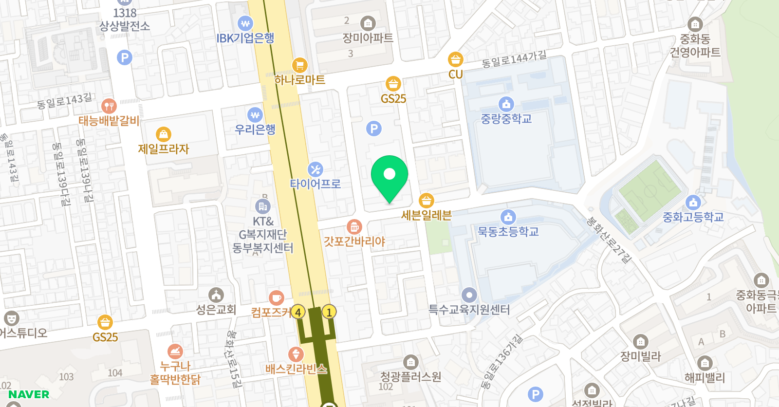 일류 보습학원 위치