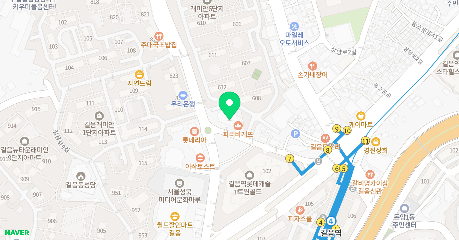 정상 어학원 성북분원 위치