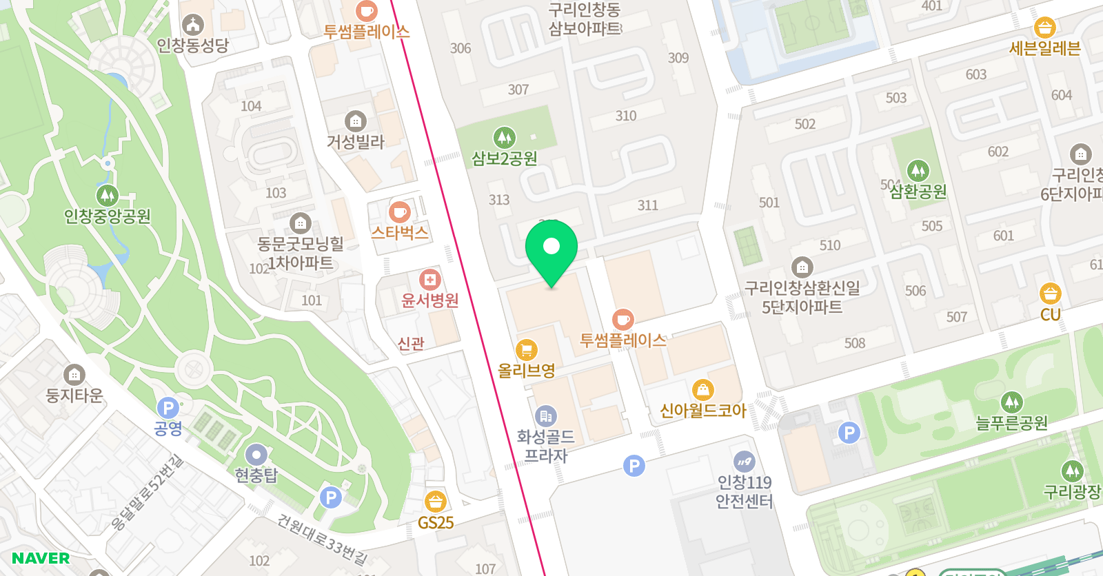 키즈칼리지 어학원 구리점 위치