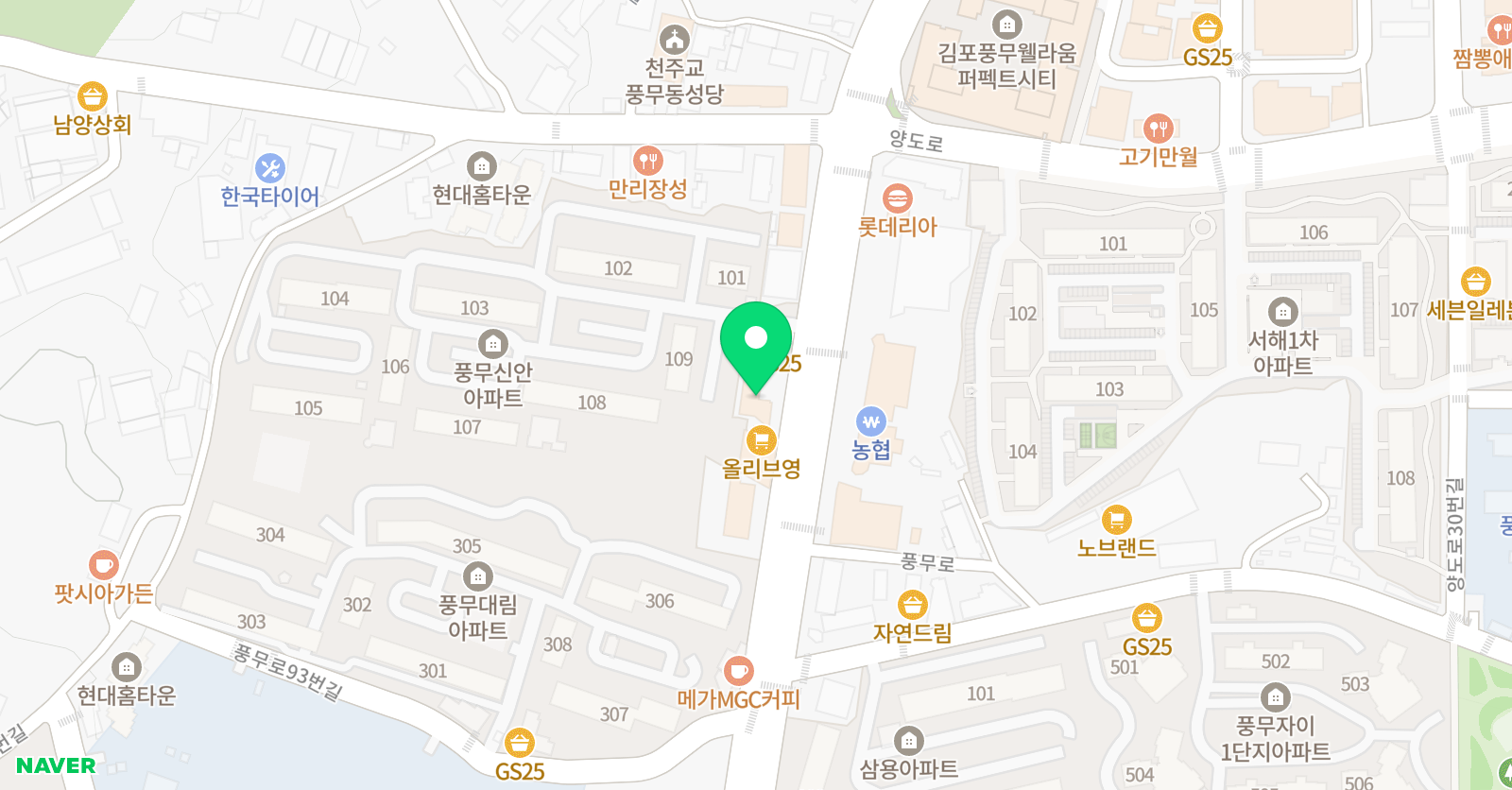 리드인 풍무 독서수학학원 위치