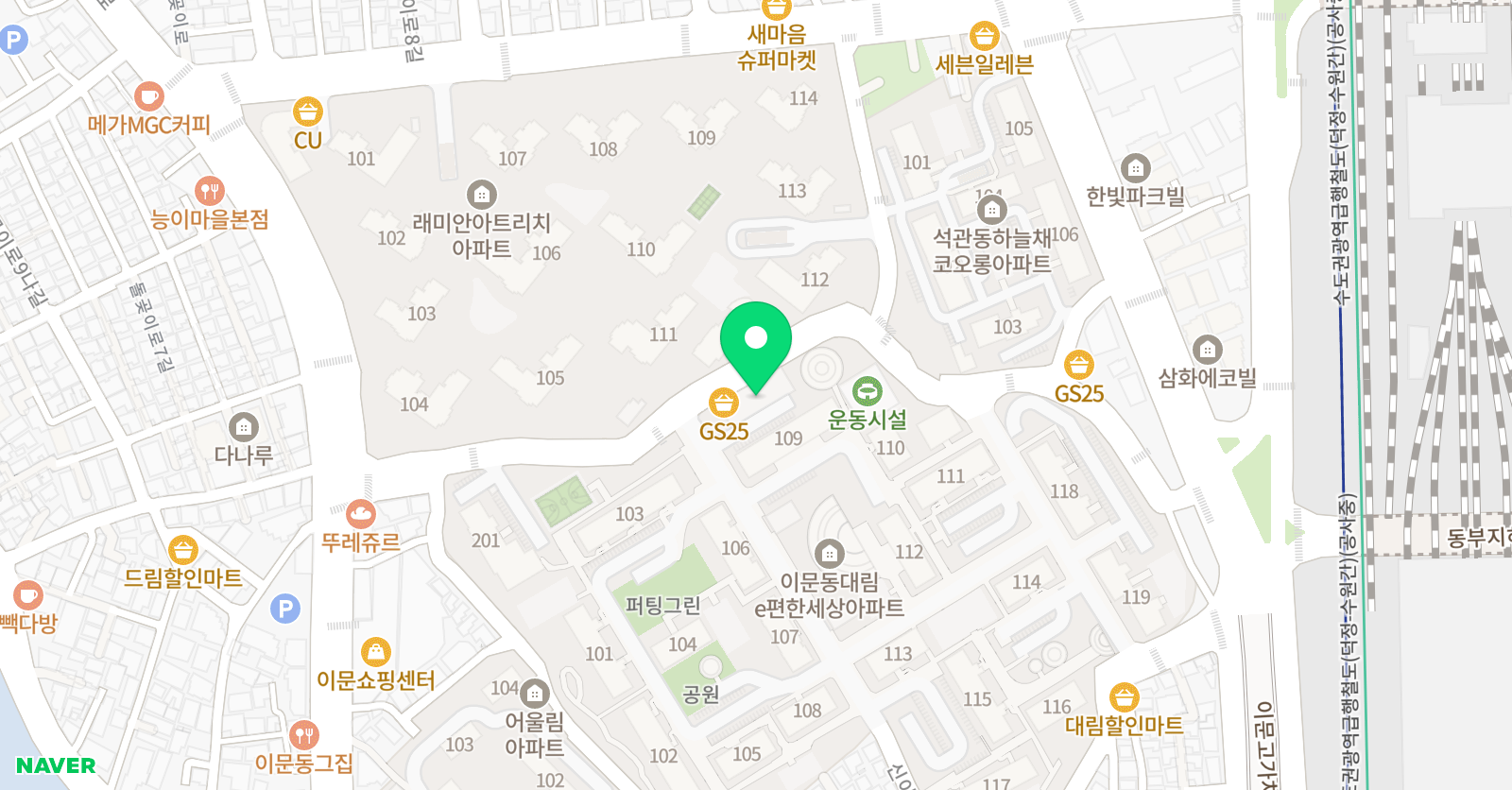 아소비 큐미르 이문센터 위치