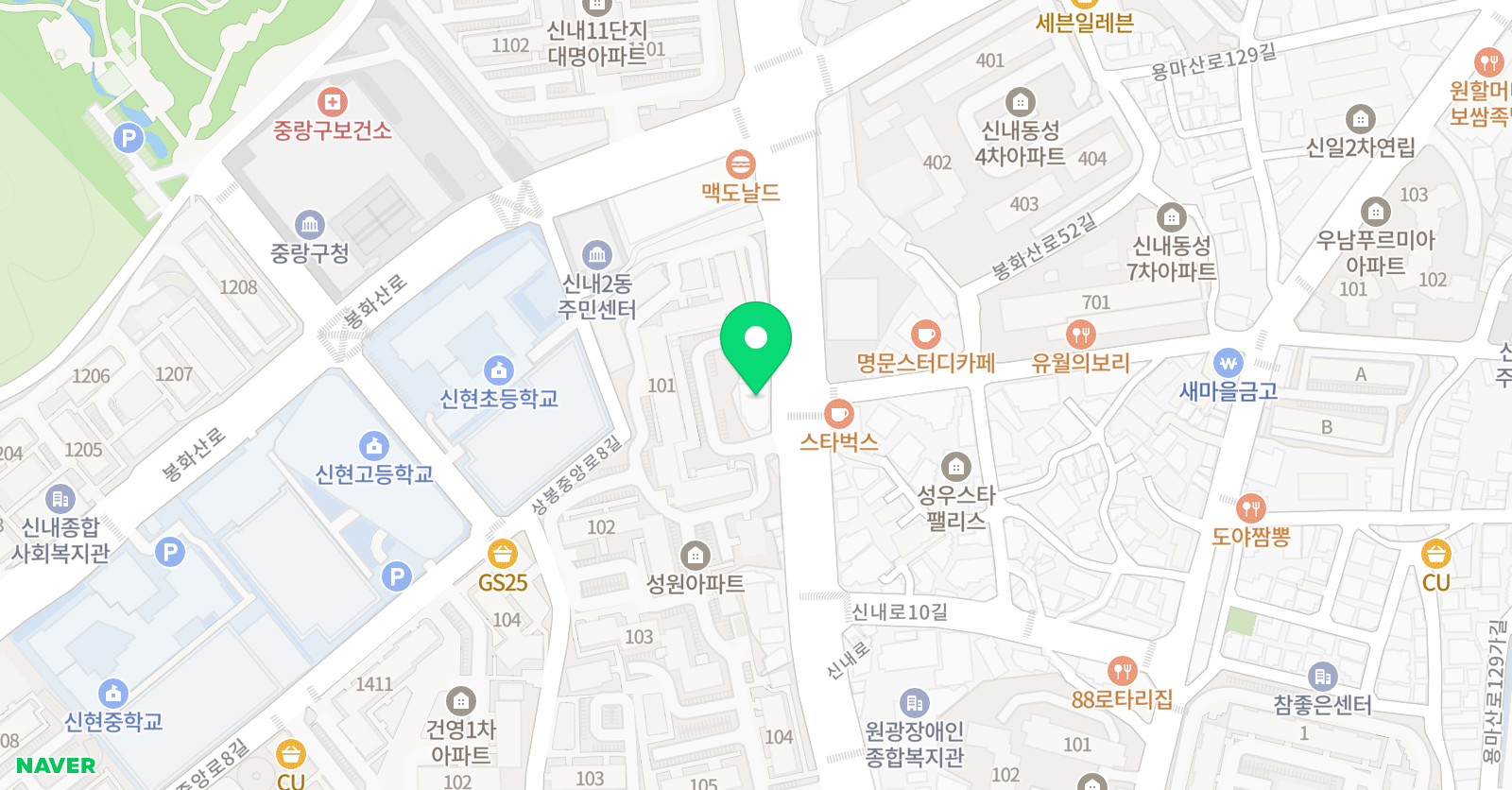 이바인 어학원 중랑 위치