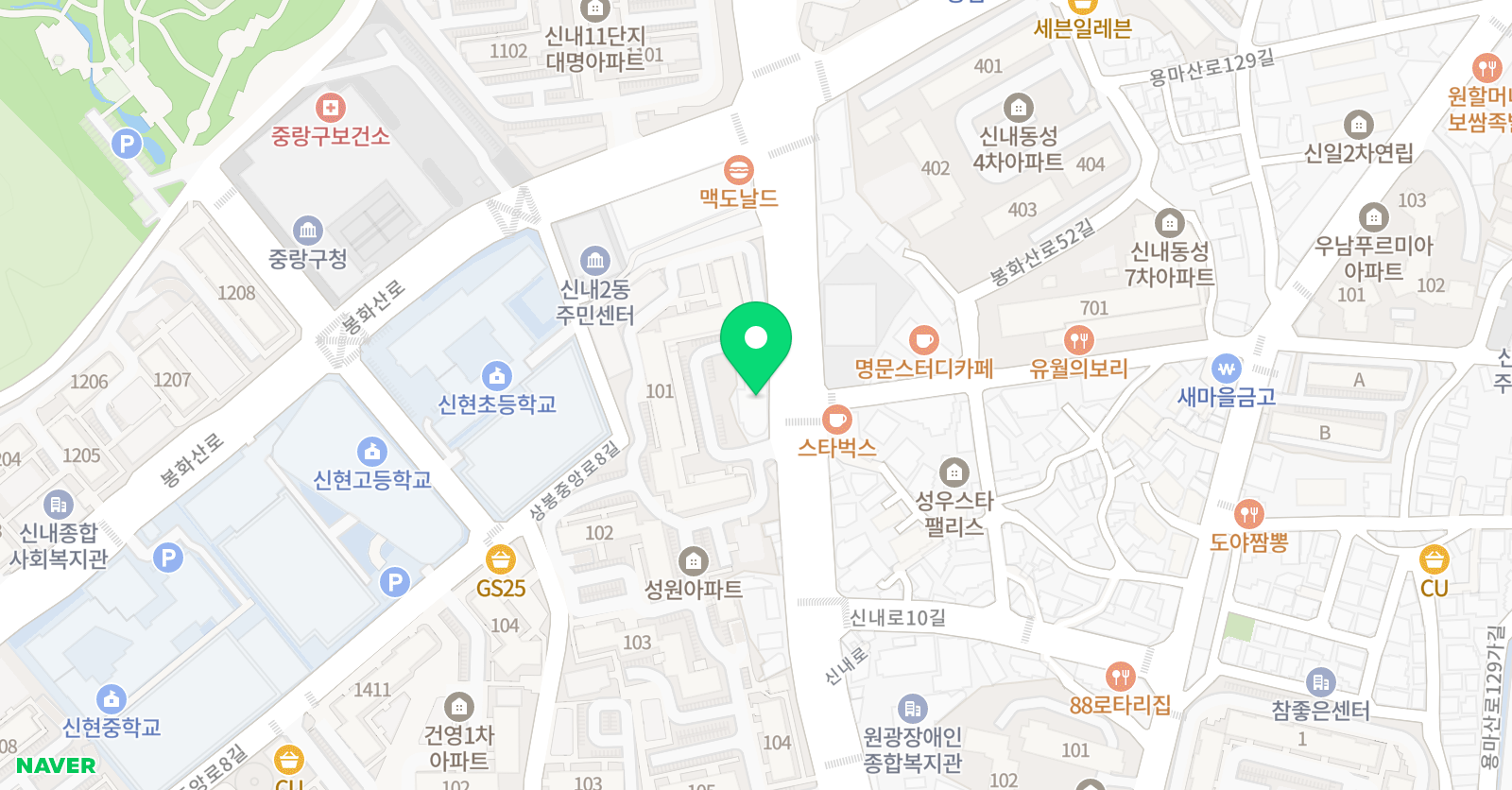 한양뮤즈 음악학원 위치