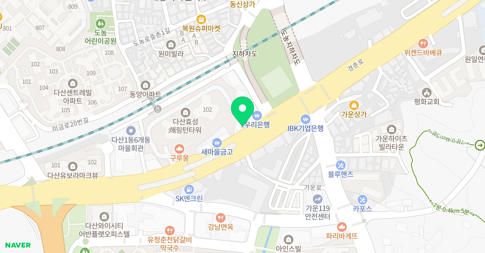 하슬라키즈앤스포츠 위치